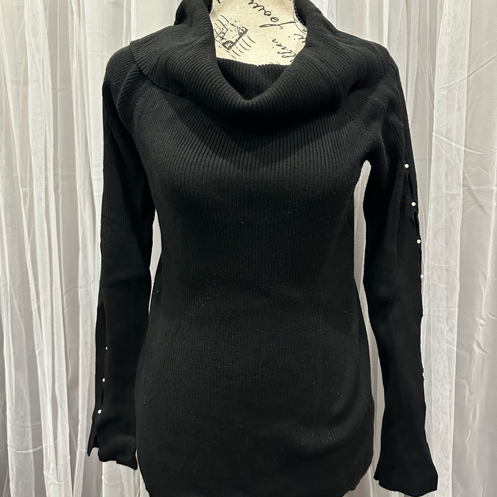 Black Cowl Neck Sweater